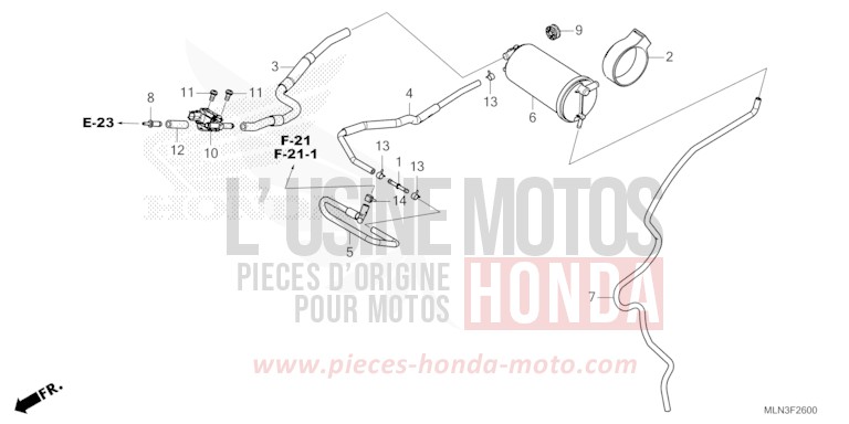 AKTIVKOHLEBEHAELTER von Africa Twin Mechanik MAT BALLISTIC BLACK METALLIC (NHA86) von 2024